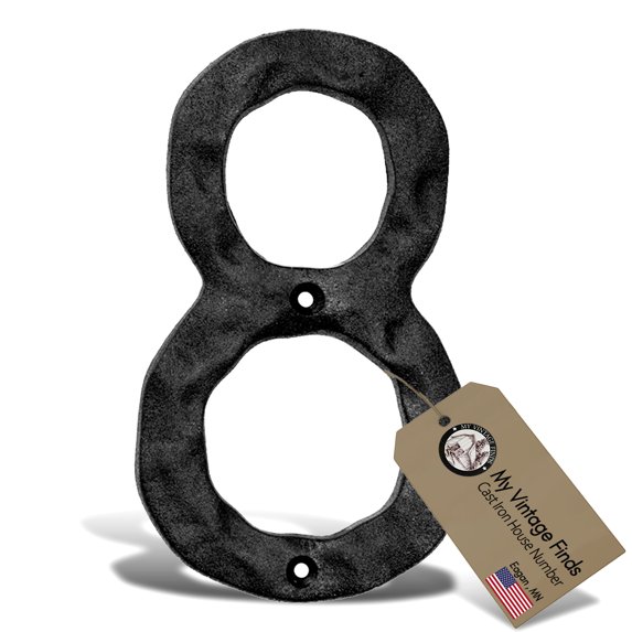 House Address Numbers Black Metal 5.5 Inch Home Number US Based Company (Number 8)