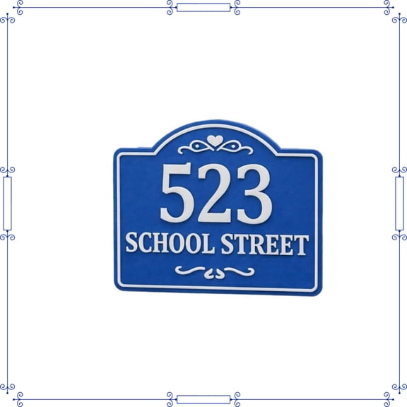 House Address Sign, House Address Plaque, Custom Fancy House Address Plaques, Indoor/Outdoor Use, 8x8 Inch, 12x12 Inch, All-Weather, Non-Rusting PETG, Perfect Housewarming Gift