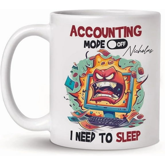 House And Christmas Tree Coffee Mug, Gift For Women Men, Personalized Unique Name On Xmas Themed Ceramic Cup, Festive White Mug, Christmas Cup 11oz