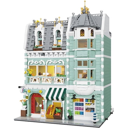 House Architecture Mini Building Blocks Set, City Market and Grocery Store Creative City Street Landscape Assembly Set, 3 Levels Modular Architecture, Architecture Scene Model Building Gift Set