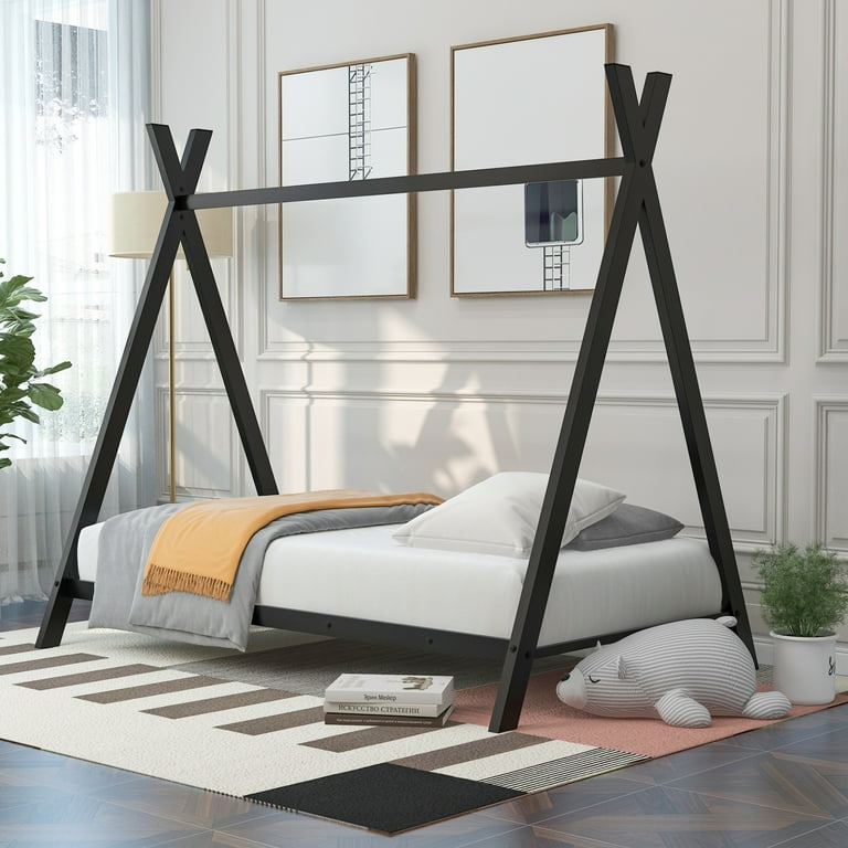 素晴らしい価格 Metal Size Twin Kids, for Bed Tent Bed House Teepee with Bed 絵画