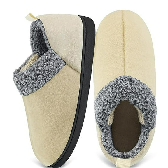 House Slippers for Woman Men, Women's Fuzzy Memory Foam Winter House Slippers for Indoor Outdoor