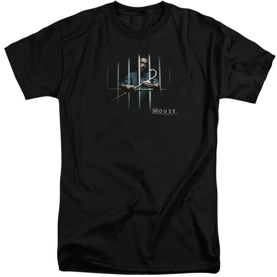 House Behind Bars Adult Tall T-Shirt Black
