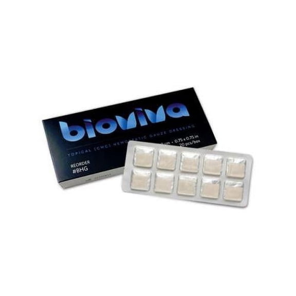 House Brand BHG BioViva Soluble Hemostatic Dental Gauze Dressing 20/Bx