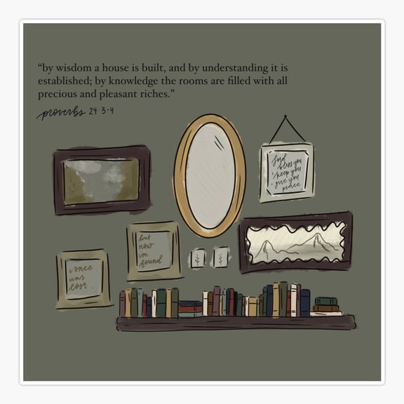House Built On Wisdom Quote Sticker