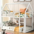 thumbnail image 1 of House Bunk Bed With Metal Build, Built-in - White, Space Option Twin Over Convertible In White And Functional Bedroom Essential, 1 of 6