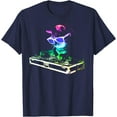 thumbnail image 1 of House Cat DJ Funny Kitty Playing Music Softstyle Unisex T-Shirt,Navy Color,Size XL, 1 of 5
