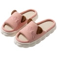 thumbnail image 1 of CHUMUD House Cat Ears Slippers for Women, Open Toe Non-Slip Indoor Outdoor Slide, Soft-Soled Linen Slippers, Silent Home Slippers, 1 of 9