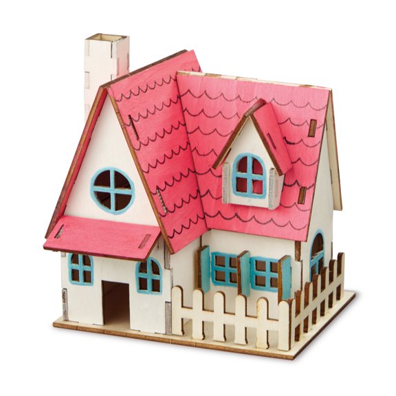 House Color-In 3D Wood Puzzle by Creatology