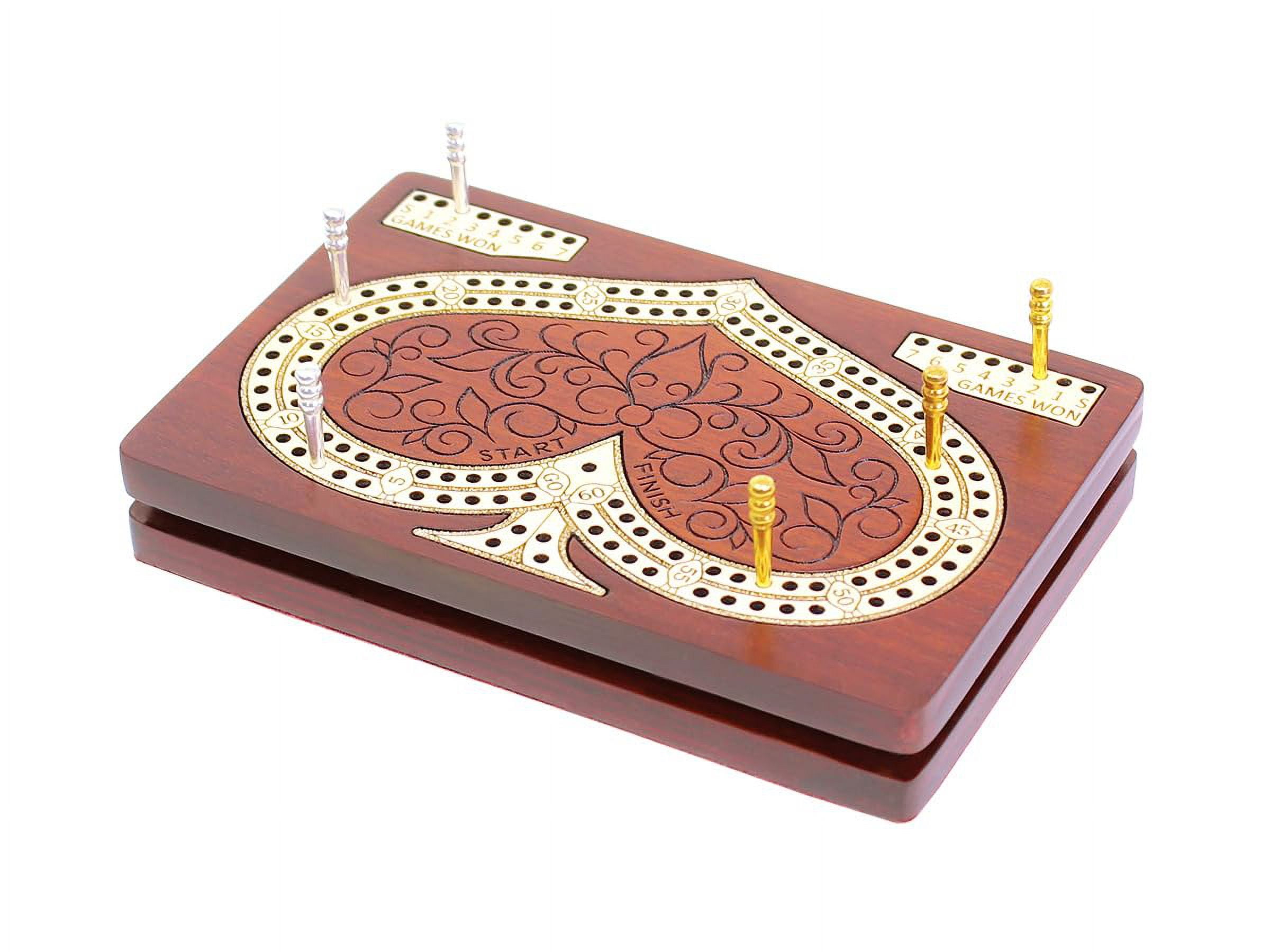 House of Cribbage EC36 2 Track Wooden Travel Pocket Size Cribbage