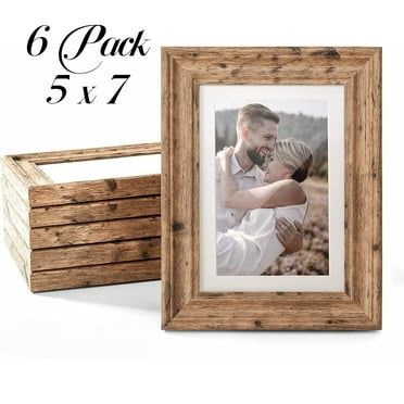 House Day Rustic 5 in x 7 in Brown Table Top Picture Frames 6 Pack