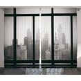 thumbnail image 1 of Ambesonne Scenery Curtains 2 Panel Set, Philadelphia City Roof, 108" x 90", Dimgray and Black, 1 of 3