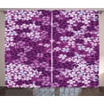 thumbnail image 1 of Ambesonne Spring Curtains 2 Panel Set, Spring Romantic Meadow, 108" x 84", Purple White, 1 of 3