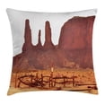 thumbnail image 1 of House Decor Throw Pillow Cushion Cover, Scenic Archaic Monument Valley on Western Desert Odd Formation of Rock and Cliff Print, Decorative Square Accent Pillow Case, 20 X 20 Inches, Tan, by Ambesonne, 1 of 2