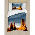 thumbnail image 1 of House Decor Twin Size Duvet Cover Set, Major Canyon Fantastic Shadows and Contrasts with Digital Added Dimesions, Decorative 2 Piece Bedding Set with 1 Pillow Sham, Blue Orange, by Ambesonne, 1 of 3