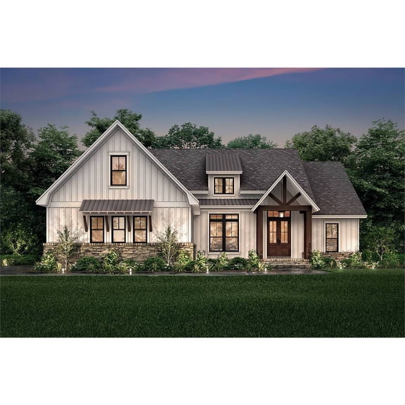 The House Designers: THD-7290 Builder-Ready Blueprints to Build a Midsize Country House Plan with Front Side-Entry Garage and Crawlspace Foundation (5 Printed Sets)