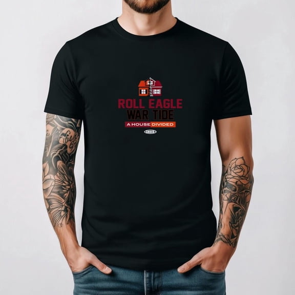 House Divided Football Rivalry Retro Game Day Fan Graphic T-shirt, up to size 5XL.
