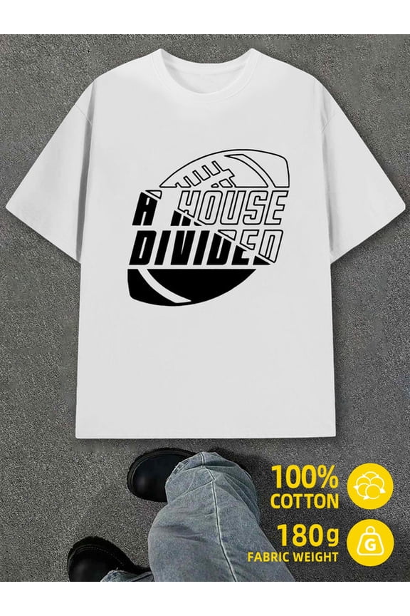House Divided Tee men's white 180G 100% Cotton Breathable fabric,round neck,short sleeves Casual Unisex Shirt Graphic Tee tshirts Fashion Unisex Shirt Printed tshirts