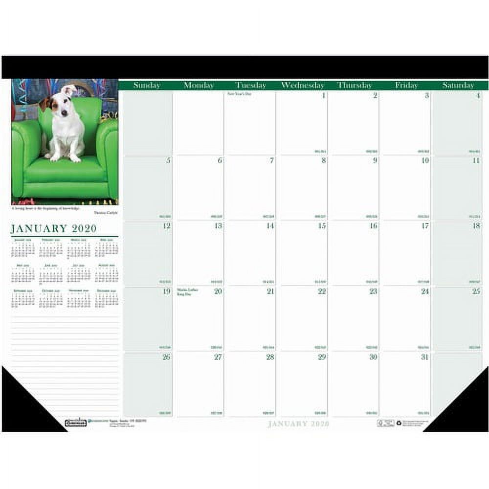 House Of Doolittle Desk Pad Calendar - 22x17 Inch, 13 Months, Recycled Paper, Black & White Photos, Made In USA