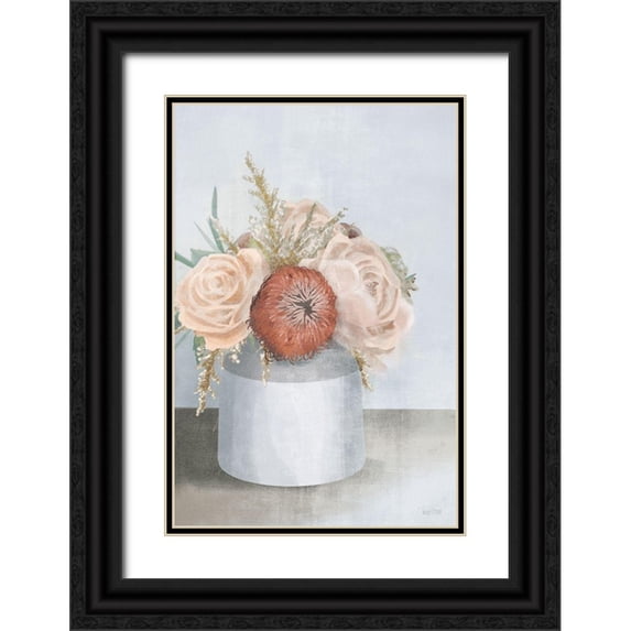 House Fenway 11x14 Black Ornate Wood Framed with Double Matting Museum Art Print Titled - Stoneware Posies I