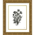 thumbnail image 1 of House Fenway 12x14 Gold Ornate Wood Framed with Double Matting Museum Art Print Titled - Pen and Ink Wildflower II, 1 of 4