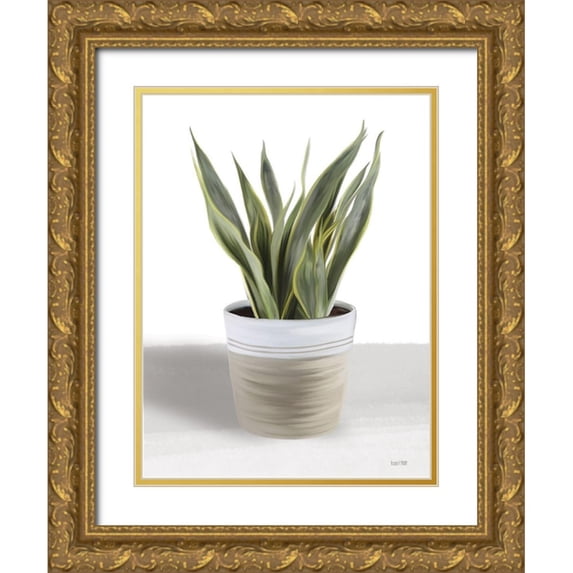 House Fenway 12x14 Gold Ornate Wood Framed with Double Matting Museum Art Print Titled - Snake Plant I