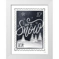 thumbnail image 1 of House Fenway 12x14 White Modern Wood Framed Museum Art Print Titled - Christmas Stamp Let It Snow, 1 of 4