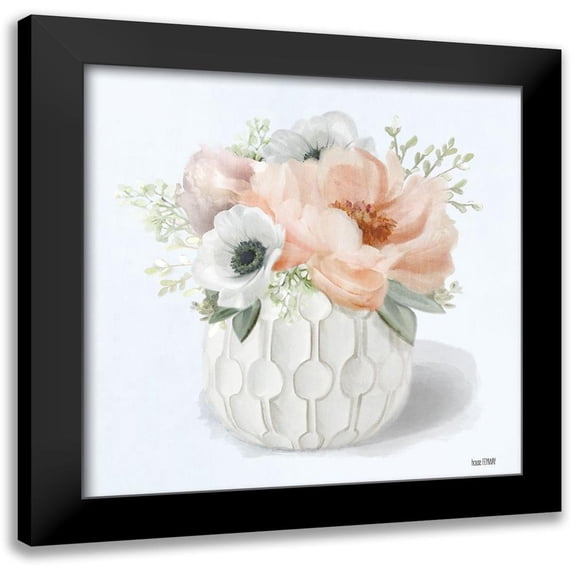 House Fenway 15x15 Black Modern Framed Museum Art Print Titled - Winter Anemones - Pink