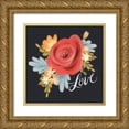 thumbnail image 1 of House Fenway 15x15 Gold Ornate Wood Framed with Double Matting Museum Art Print Titled - Love Floral, 1 of 4