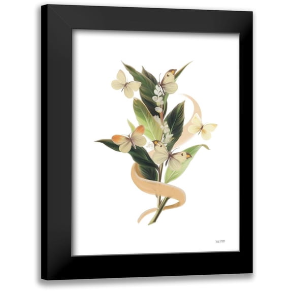 House Fenway 15x18 Black Modern Framed Museum Art Print Titled - Wildflowers and Butterflies I