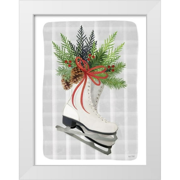 House Fenway 15x18 White Modern Wood Framed Museum Art Print Titled - Christmas Skates