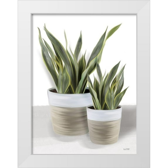 House Fenway 15x18 White Modern Wood Framed Museum Art Print Titled - Snake Plant II