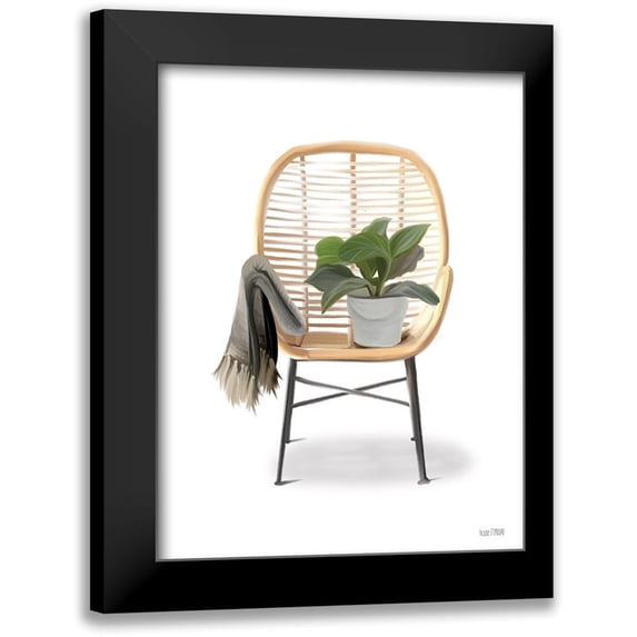 House Fenway 19x24 Black Modern Framed Museum Art Print Titled - Plant Lover Boho Chair