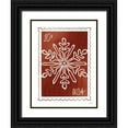 thumbnail image 1 of House Fenway 19x24 Black Ornate Wood Framed with Double Matting Museum Art Print Titled - Christmas Stamp Red Snowflake, 1 of 4