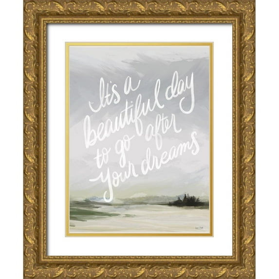 House Fenway 19x24 Gold Ornate Wood Framed with Double Matting Museum Art Print Titled - Its a Beautiful Day