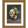 thumbnail image 1 of House Fenway 19x24 Gold Ornate Wood Framed with Double Matting Museum Art Print Titled - Vintage Floral Tea Pot, 1 of 4
