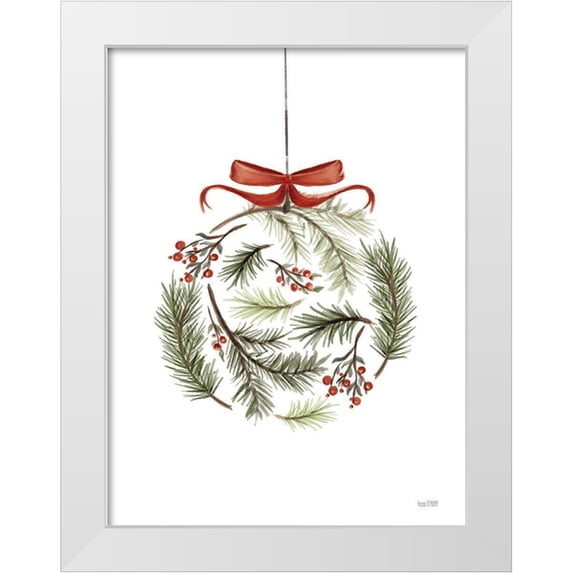 House Fenway 19x24 White Modern Wood Framed Museum Art Print Titled - Evergreen Ornament III