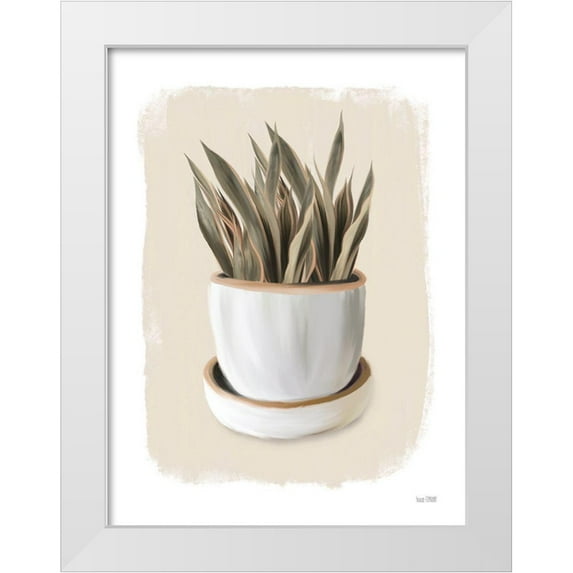 House Fenway 19x24 White Modern Wood Framed Museum Art Print Titled - House Plant I