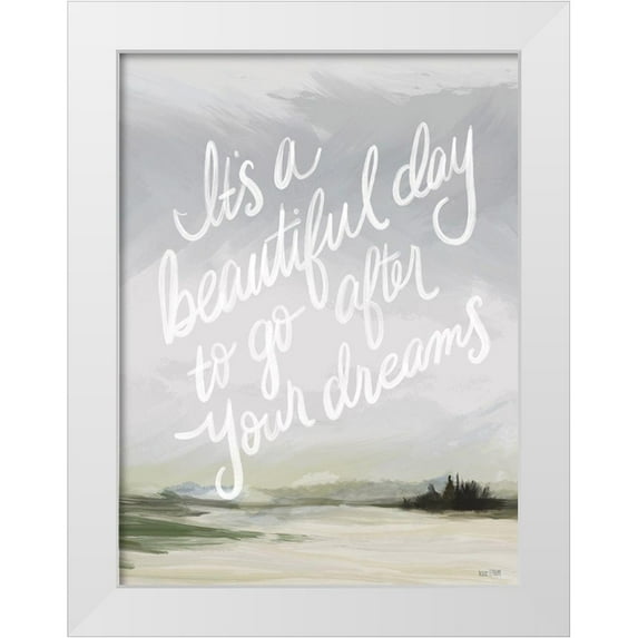 House Fenway 19x24 White Modern Wood Framed Museum Art Print Titled - Its a Beautiful Day