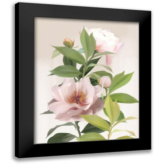 House Fenway 20x24 Black Modern Framed Museum Art Print Titled - Washed Peonies