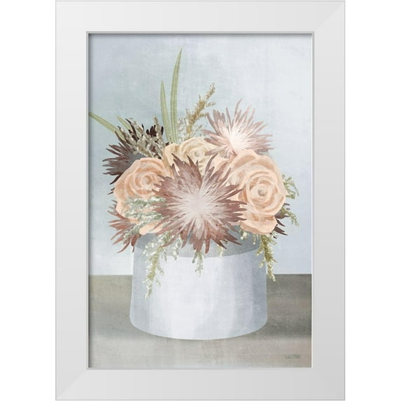 House Fenway 23x32 White Modern Wood Framed Museum Art Print Titled - Stoneware Posies II