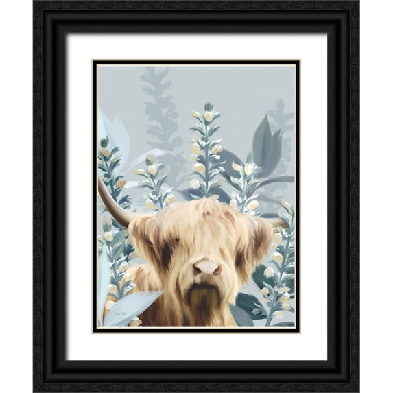 House Fenway 25x32 Black Ornate Wood Framed with Double Matting Museum Art Print Titled - Blue