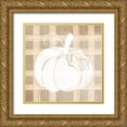 thumbnail image 1 of House Fenway 26x26 Gold Ornate Wood Framed with Double Matting Museum Art Print Titled - Plaid Pumpkin II, 1 of 4