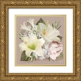 thumbnail image 1 of House Fenway 26x26 Gold Ornate Wood Framed with Double Matting Museum Art Print Titled - Spring Lily Bouquet, 1 of 4