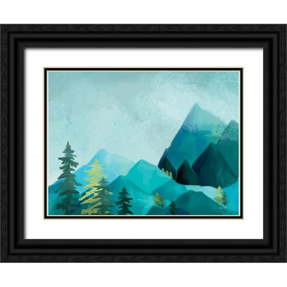 House Fenway 32x25 Black Ornate Wood Framed with Double Matting Museum Art Print Titled - Adventure Awaits III