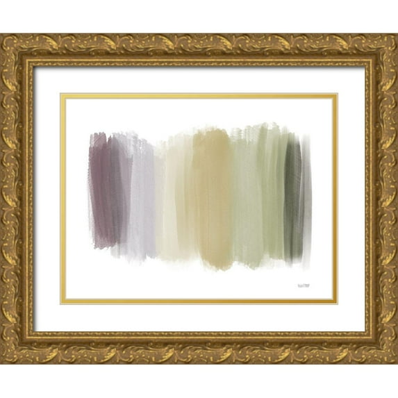 House Fenway 32x25 Gold Ornate Wood Framed with Double Matting Museum Art Print Titled - Botanical Abstract