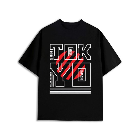 Greenink Tokyo Urban Wear T-Shirt men's t-shirts black graphic tees funny Casual sportswear Stylish summer outerwear Classic Unisex Shirt Printed tshirts