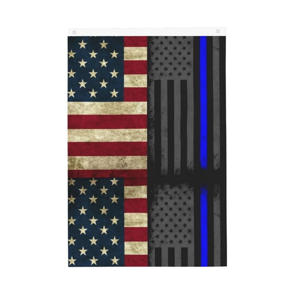 House Flag America Thin Blue Line Flag Garden Flag Decorative House Yard Double Sided Flag For Decoration (2x3ft)