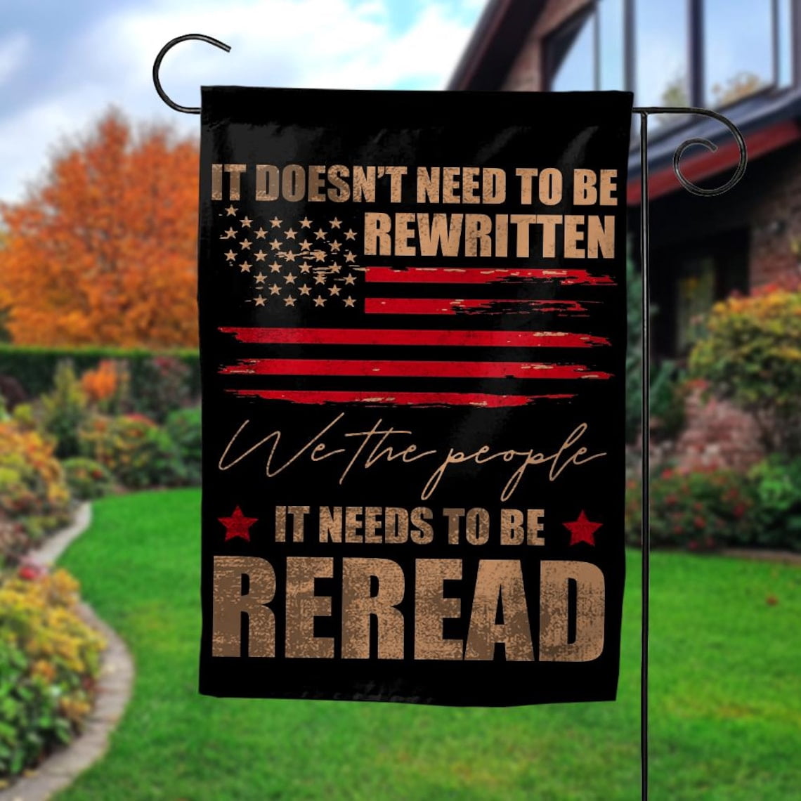 House Flag American Constitution 1776 We The People Vintage USA Porch Display, 28x40 POLE NOT INCLUDED
