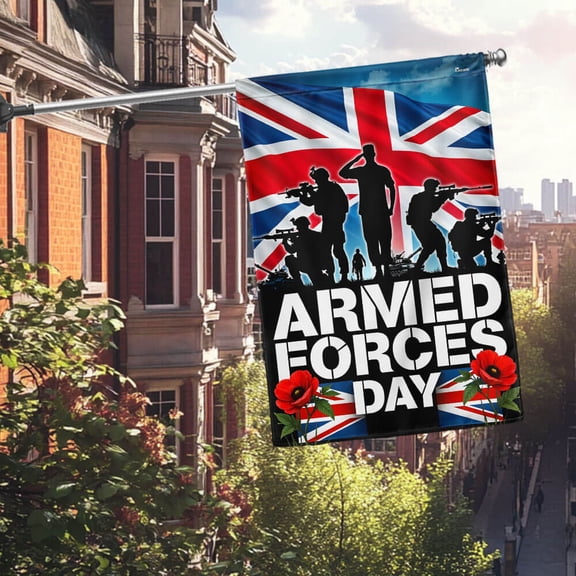 House Flag Armed Forces Day Union Jack Veteran, Military Honor, 28x40 POLE NOT INCLUDED